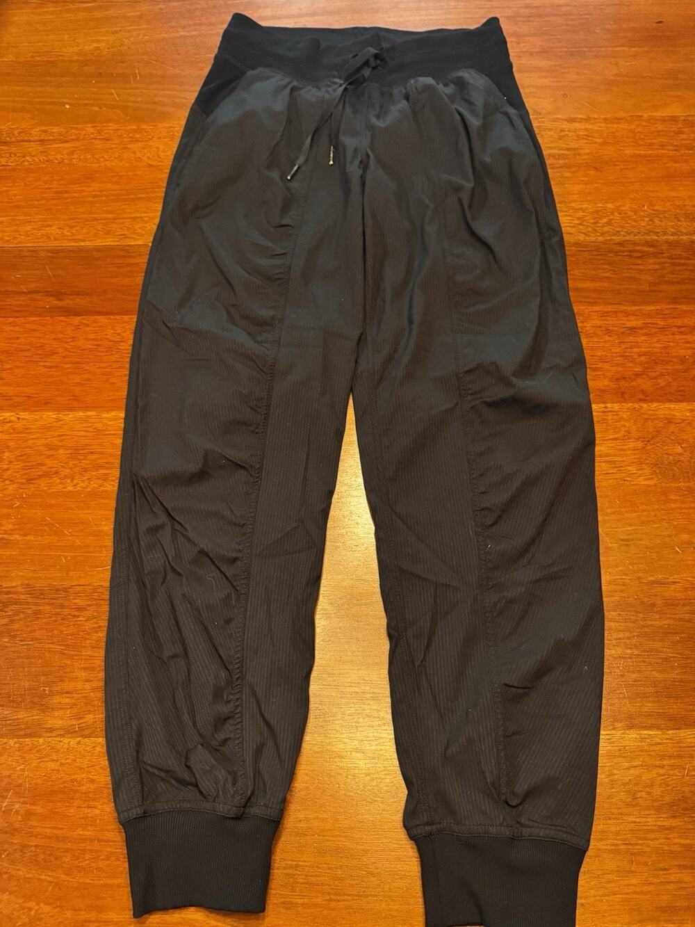 Size 6 Lululemon Dance Studio Jogger Pants Black Ribbed Cuff Drawstring